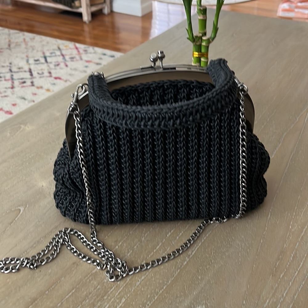 🥀 PRES DAY SALE Patricia Nash willow top handle frame bag-raffia - Picture 2 of 6